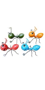 GIFTME 5 Metal Garden Sculptures Statues Yard Art Decoration,Set of 4 Garden Decor Perfect Hanging The Tree, Porch,Backyard or Patio Wall Decor