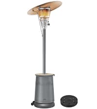 50,000 BTU Patio Heater for Outdoor Use With Adjustable Heat Focusing Top, Propane Patio Heater with Wheels, Stainless Steel Burner for Porch Garden Commercial Residential, Dark Brown