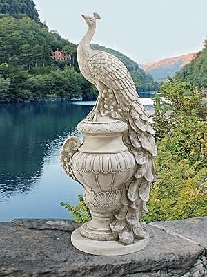 Design Toscano Column of Maenads Women Indoor/Outdoor Sculptural Display Pedestal Plant Stand, 28 inches tall, Cast Stone Resin, Antique Stone Finish