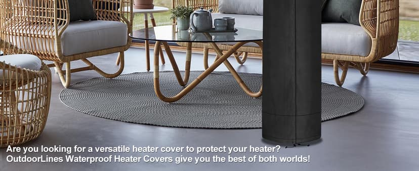 OutdoorLines Waterproof Outdoor Patio Heater Covers with Zipper and Storage Bag, Dust-proof UV-Resistant Windproof Propane Heavy Duty Heater Cover for Standing Heater, 1 Pack-89Hx33Dx19B inch Black