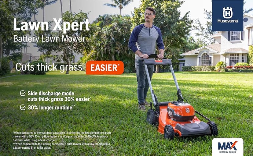 Husqvarna Lawn Xpert LE-322 Battery Powered Self Propelled Lawn Mower with Brushless Motor, Electric Lawn Mower for Small Yards (1/4-1/2 Acre), 40V Lithium-Ion Battery and Charger Included