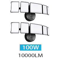 Olafus 100W Flood Light Outdoor, Switch Controlled 10000LM LED Security Light, IP65 Waterproof Outside Floodlight with 5 Adjustable Heads, 6500K Exterior Flood Light Fixture Wired for House Yard Black