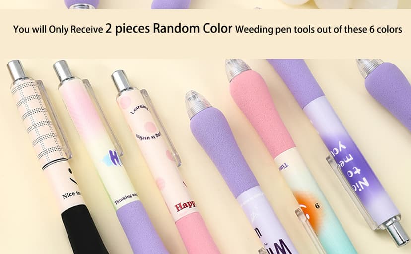 aigHOMnE 2 Piece Pin Pen Weeding Tool for Vinyl, Precision Weeding Pen Tools Quick Air Release Tool Pinpen for Craft Projects Pen Weeder Pokey Tool (2 Piece Random Color)