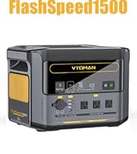VTOMAN Jump 1500X Portable Power Station 1500W (3000W Peak), 828Wh LiFePO4 (LFP) Battery Powered Generator with Expandable Capacity, 3x Pure Sine Wave 1500W AC Outlets, 2xPD 100W, 3x Regulated 12V DC