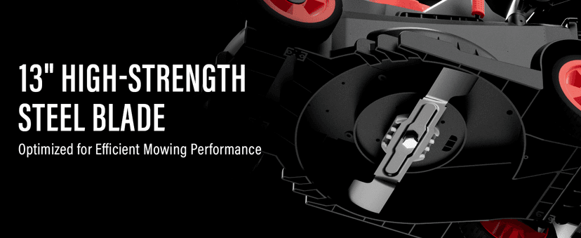 MZK 40V(2 x 20V) 13”Cordless Electric Lawn Mower,with 4-Position Height Adjustment,Compact and Lightweight Push Battery Powered Lawn Mower (2 * 4AH Batteries)