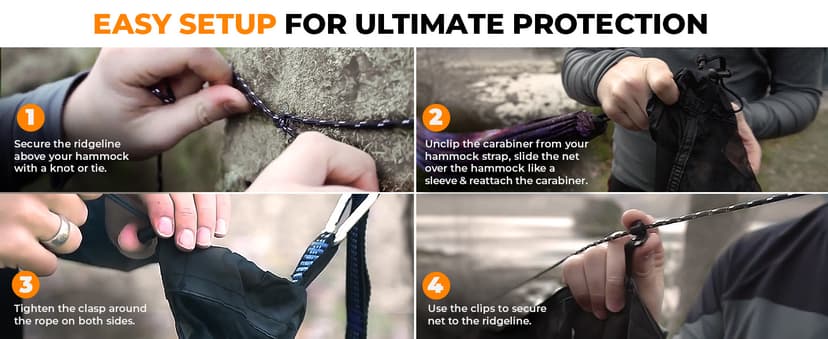 Foxelli XL Hammock Net – 12ft Net for Hammocks, Lightweight Portable Hammock Netting, Fast and Easy Set Up, Fits All Camping Hammocks