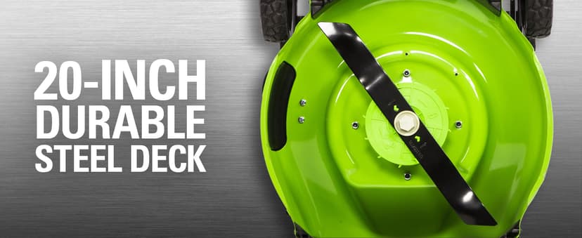 Greenworks 48V (2 x 24V) 20" Brushless Cordless (Push) Lawn Mower (LED Headlight), (2) 4.0Ah Batteries and Dual Port Rapid Charger Included (125+ Compatible Tools)