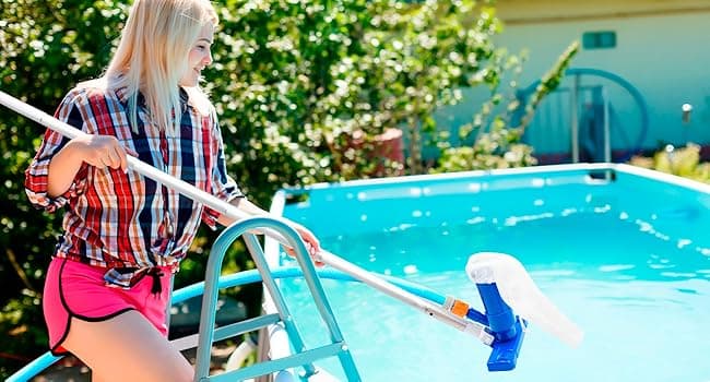 Upgraded Handheld Pool Vacuum for Above Ground Pool - Swimming Pool Jet Cleaner with 70" 5 Section Poles, Small Underwater Vacuum Kit W/Brush for Spas, Ponds, Fountains