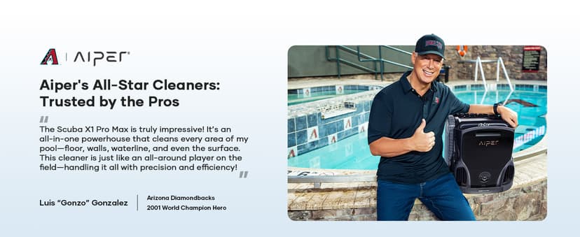 Aiper Scuba X1 Pro Max All-in-One Pool Cleaning Robot with Caddy, Pool Mapping, Adaptive Path, 8500 GPH Power, Double Filtration, Smart Surface Parking, Pool Vacuum for All Inground Pools