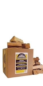 Oak Smoking Wood Chunks Add Smoke Flavor to Food Cooked on Grills Smokers and Most Outdoor Cookers; Naturally Cured USA Hardwood Pieces in 8-12 Pound Box, 800 Cubic Inches
