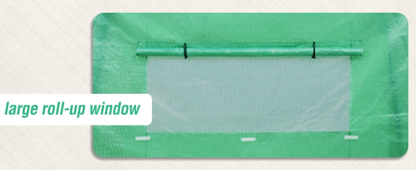 EAGLE PEAK 9x4 Lean-to Portable Walk-in Greenhouse, Pop-up Indoor Outdoor Garden Green House, Zippered Doors and Window, PE Cover, Green