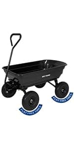 BILT HARD Poly Garden Dump Cart 600 lbs with No Flat Tires, Quick Release, 4 Cu Ft Dump Wagon Heavy Duty for Yard, Outdoor