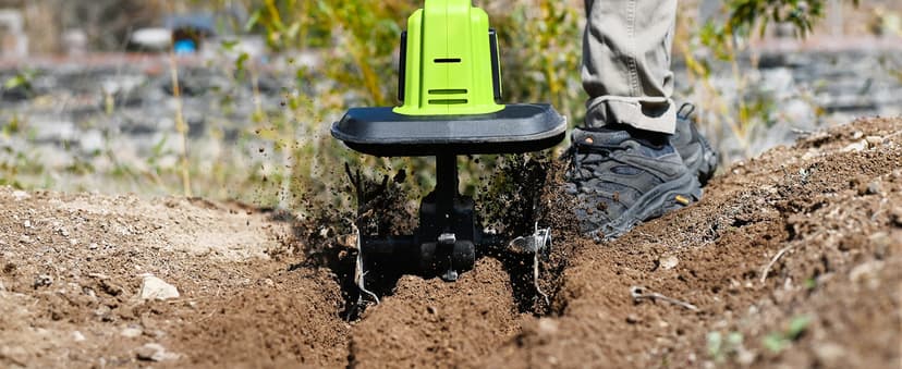 SnapFresh Cordless Tiller Cultivator, 20V Electric Garden Tiller with 4.0AH Battery and Fast Charger, 300 PRM Battery Powered Rototiller, 9" Width 6.6" Depth, 3 Speed Handheld Tiller with Steel Tines