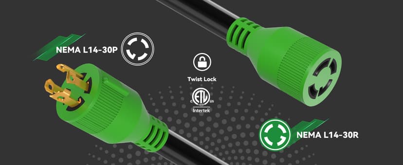 30 Amp Generator Cord 15FT and Power Inlet Box, Pre-Drilled 30 Amp Generator Inlet Box with Cord, NEMA L14-30P to L14-30R Generator Cord Waterproof Combo Kit, ETL Listed