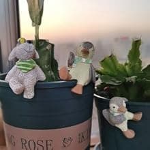 Garden Statues Flowerpot Landscaping Tree-Hugger Fairy Plant Pot&Vase Hugger, Mini Decorative Climber Clingers (3Pack Elephant)