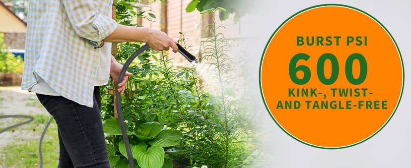 Garden Hose, Lightweight, Ultra Flexible, Durable, Kink-Free Garden Hose, RV, Marine and Camper Hose (50 FT)