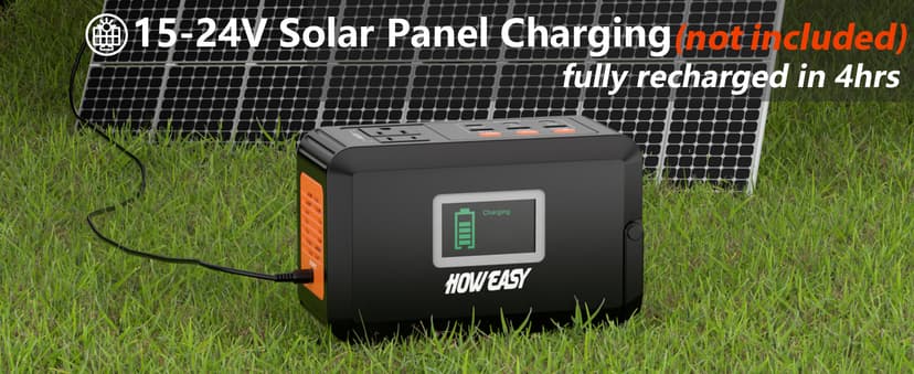 HOWEASY Portable Power Station, 88Wh Solar Generator, Lithium Battery Power with 110V AC 150W Peak Socket/DC/USB/LED Light for Outdoor Camping Trip Hunting Emergency(Solar Panel Not Included)