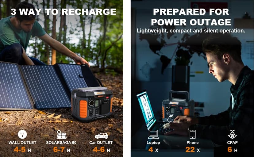 BALDR Portable Power Station, Solar Generator with 120V Pure Sine Wave AC Outlet, Backup Lithium Battery Power Supply, 330W | 288Wh, For CPAP Camping Travel Hunting Outdoors Emergency Blackout