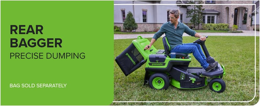 Greenworks 60V 30" Tractor, (4) 8.0Ah + Wall Charger