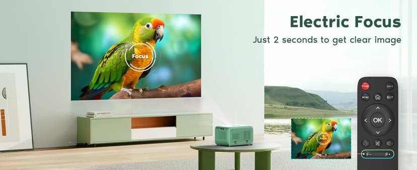 【Electric Focus】4K Projector with WiFi and Bluetooth, TMY Portable Projector with Zoom Function, Movie Projector for Phone/TV Stick/HDMI/USB/Laptop/DVD/PS5, Mini Projector for Bedroom or Outdoor