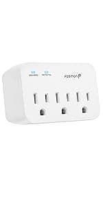 Fosmon Refrigerator Surge Protector, 3 Outlet Heavy Duty Appliance Surge Protector with High Joules for Fridge, Microwave, Washing Machine, Garage Door, 1200J, 1875 Watts, 3 Prong, ETL Listed