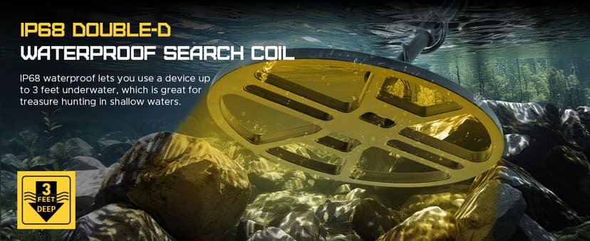 14" Metal Detector for Adults Professional, Double-D Metal Detectors with Higher Sensitivity, Waterproof Metal Detector with IP68 Search Coil, DISC & Pinpointer Metal Detector Modes