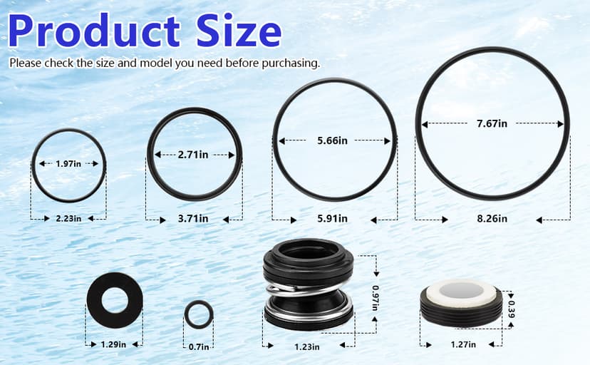 O-Ring Rebuild Repair Kit Compatible with Pentair SuperFlo, SuperMax Pool Pumps Parts, Includes US Seal PS-200 Shaft Seal, Water Slinger and O-Ring Lube, 2 Pump Union O-Rings, 2 Drain Plug O-Rings