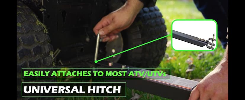 Yard Commander - 400LB Heavy Duty Tow Behind ATV Trailer Steel Dump Cart - 10-Cubic Feet Capacity - Garden Utility Trailer - Trailers with Removable Tailgate for Riding Lawn Mower Tractor