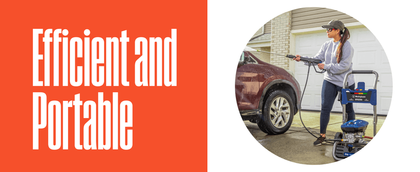 Westinghouse WPX3200e Electric Pressure Washer, 3200 PSI and 1.76 Max GPM, Induction Motor, Onboard Soap Tank, Spray Gun and Wand, 5 Nozzle Set, for Cars/Fences/Driveways/Homes/Patios/Furniture, Blue