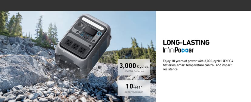 Anker SOLIX C300 Portable Power Station, Outdoor 288Wh LiFePO4 Battery, 300W (600W Surge) Solar Generator, 140W Two-Way Fast Charging, for Camping, Traveling, and Emergencies (with 60W Solar Panel)