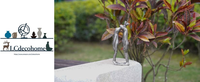 Frog Decor Garden Statue Decor Outside - Couple Kiss Plog Statue Outside Frog Figurines for Yard Patio Lawn Decorations Couple Frogs Front Yard Decorations Outdoor 3.5" 2" 8.75"