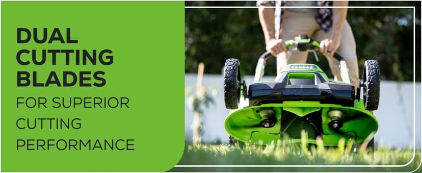Greenworks 80V 25" Brushless Cordless (Self-Propelled) Dual Blade Lawn Mower (LED Headlight + Aluminum Handles), 4.0Ah Battery and Rapid Charger Included