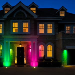 Solar Outdoor Lights, 9 Modes Color Changing 18 LED Solar Spot Lights Outdoor Waterproof Spotlight Landscape Light Solar Powered for Garden Yard Tree Flag Patio Christmas Halloween(2 Pack)
