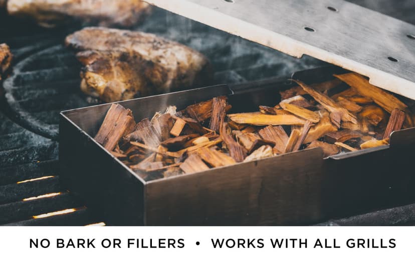 Fire & Flavor Premium All Natural Wood Chips for Smoker - Wood Chips for Smoking - Smoker Wood Chips - Smoker Accessories Gifts for Men and Women - Hickory - 2lbs