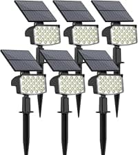WELALO Solar Color Changing Spot Lights Outdoor, Waterproof Solar Christmas Lights with 9 Modes, Multicolor RGB Landscape Spotlights for Garden Yard Driveway Lawn Patio Pathway Decorations, 6 Pack