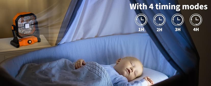 Portable Camping Fan,20000mAh Rechargeable Battery Powered Fan with LED Lantern, USB-C Battery Operated Fans,Ultra Quiet, for Outdoor Indoor Use,Travel, Tent, Beach, Picnic, Barbecue, Fishing, Home