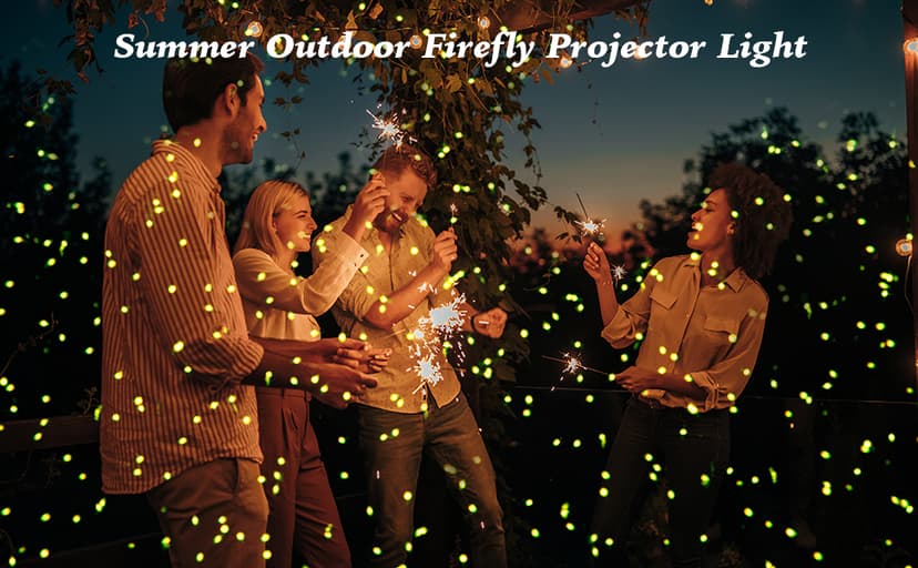 AIRIVO Outdoor Laser Lights Projector, 5 Color Motion Firefly Star Shower Laser Lights, Moving RGB Christmas Projector Light Waterproof with Remote Control for Home, Garden, Patio, GY-01A
