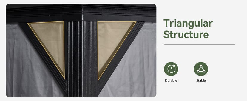 Aoxun 10'x12' Hardtop Gazebo, Aluminum Frame Canopy with Double Galvanized Steel Roof, Outdoor Metal Pavilion with Netting, Curtains for Backyard, Patio and Deck