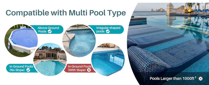 PoolPure Aquaguard SE II 2025 Upgrade Cordless Robotic Pool Cleaner with 120-Min 5000mah Big Battery