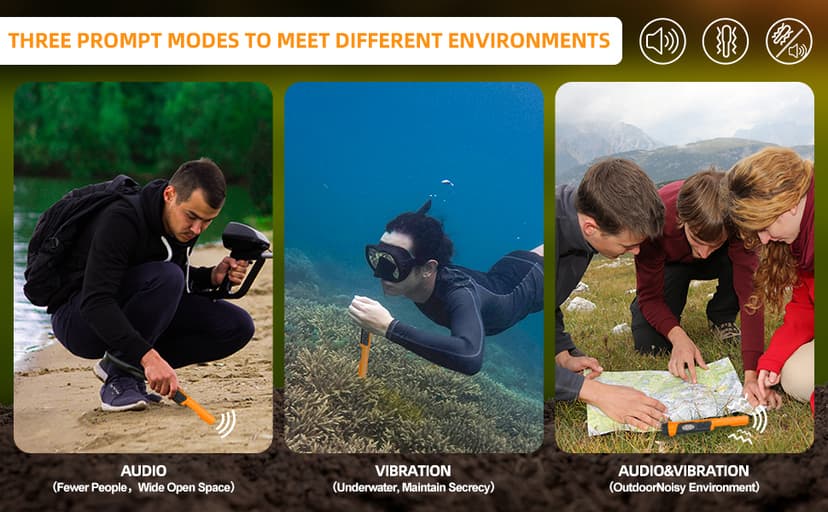 Fully Waterproof Handheld Metal Detector Pinpointer for Adults and Kids, Small Pin Pointer Wand. LCD Display, High Accuracy, 3 Alert Mode, Professional for Gold,Coins on Beach, Underground