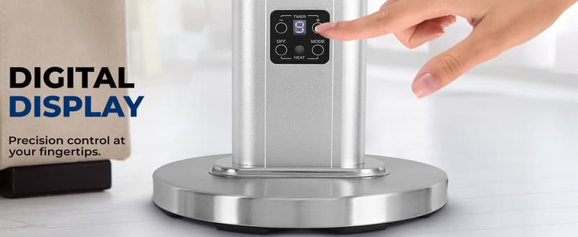 SereneLife Outdoor Electric Patio Heater - 900W Infrared Heater with Remote, Aluminum Reflector, Waterproof Design, IP65 Approved, Quiet Operation, Standing Porch Heater for Patio & Backyard