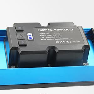 100W COB Rechargeable Work Light, 7000LM Cordless LED Work Lights, Waterproof Portable Flood Light with Stand for Outdoor Camping, Hiking, Garage, Car Repairing, Workshop Job Site Lighting