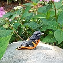 Hand-Carved Cardinal Figurine –Red Wood Bird Figurine Miniature Garden Statue Carving Home Decor Sculpture, Miniature Wildlife Sculpture, Handmade Garden Ornament & Rustic Home Decor Accent