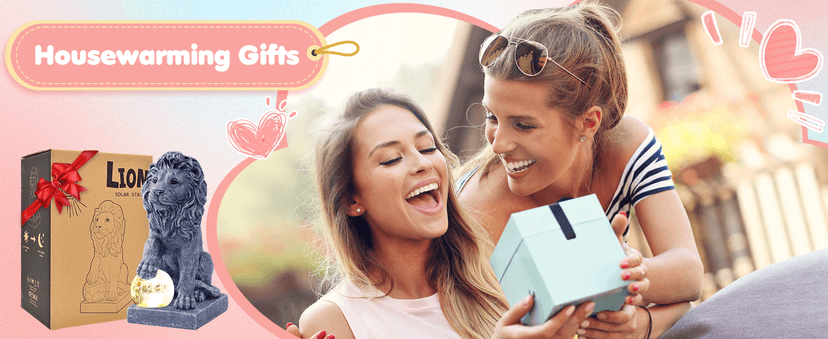 Nacome Solar Guardian Lion Garden Statue: Outdoor Decor Sculpture with Ball Lights for Yard Art Porch Patio - Unique Birthday Gifts for Women Mom