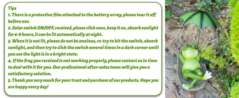 Solar Frog Garden Decor Outdoor Statue - Frogs Umbrella LED Waterproof Sculptures Lights, Cute Frog Pond/Yard Statues Outside Decoration, Home, Lawn, Patio, Resin Animal Ornament, Women/Gardening Gift