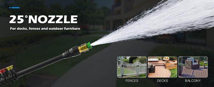 Pressure Washer, 5000PSI 3.2GPM Adjustable Touch Screen with 55FT Total Length Power Washer Electric Powered 4 Nozzles for Driveways Furniture or Cars 2000W
