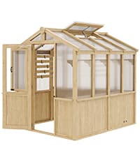 EAGLE PEAK 9x4 Lean-to Portable Walk-in Greenhouse, Pop-up Indoor Outdoor Garden Green House, Zippered Doors and Window, PE Cover, Green