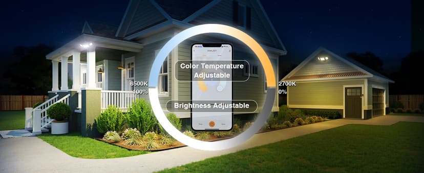 Onforu 100W Smart LED Security Flood Lights Outdoor, 9000LM Brightness Adjustable, WiFi Alexa Flood Light APP Control Tunable 2700K-6500K, Exterior Floodlight with 3 Adjustable Heads for Yard Garage