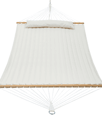 12ft Rope Hammocks, 46'' Wide Hardwood Spreader Bar (Beige, Twin)