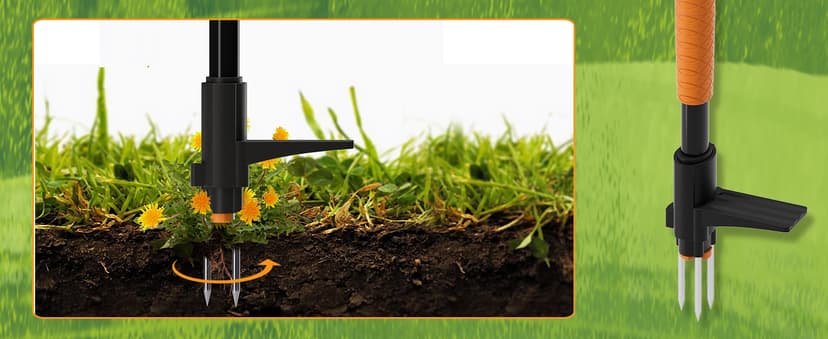Weed Puller Tool, Fully Stand Up Weeding Tool With 3 Claws - Zero Bending and Back Saver, Effortless and Efficient Weed Remover, Durable and Lightweight Weeder, Ideal for Effortless Weed Removal